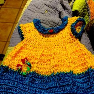 0-6 months hand crocheted dress
